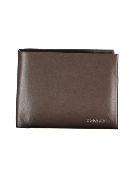 Portfel Calvin Klein skórzany elegancki brązowy