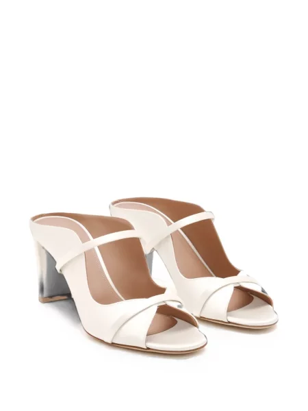 Papuci tip mules Malone Souliers din satin alb