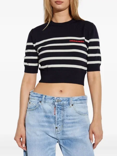 Tricou Dsquared2 cu broderie negru
