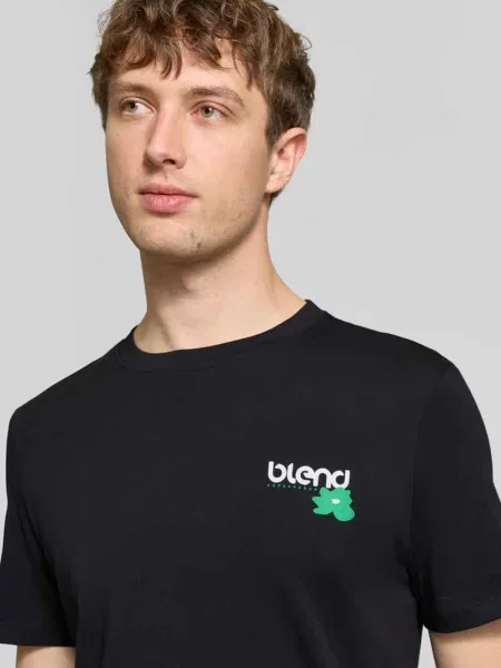 T-shirt w kroju regular fit z nadrukiem logo model Kenan' Blend czarna