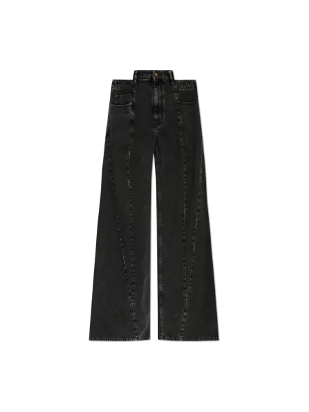 Jeansy Maison Margiela z 5 kieszeniami z wysoką talią czarne