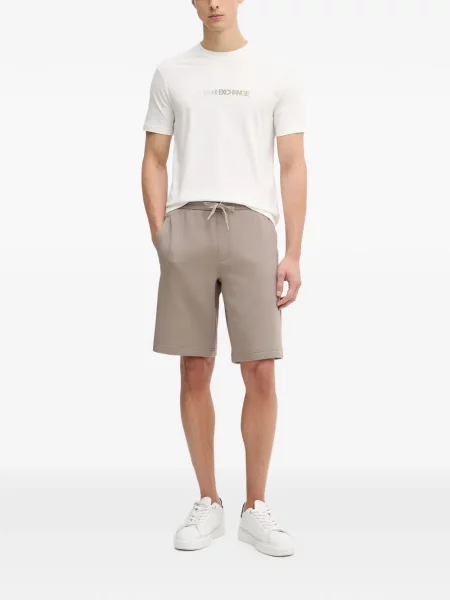 Tricou Armani Exchange cu broderie alb