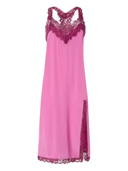 Sukienka midi Pinko z dekoltem w serek do kolan garniturowa różowa