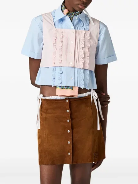 Top Miu Miu din poplin roz