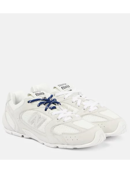 Sneakerși Miu Miu din piele de căprioară