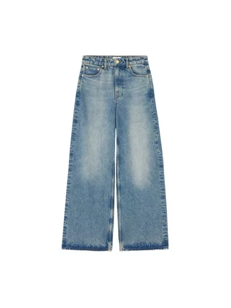 GANNI Lari jeansy straight niebieskie