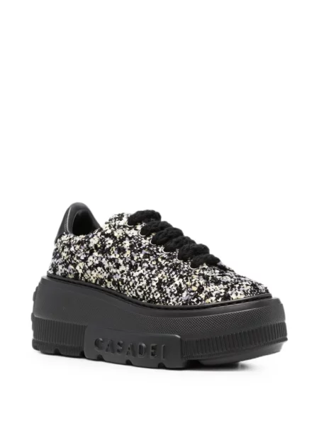 Πλεκτά sneakers Casadei με πλατφόρμα μαύρο