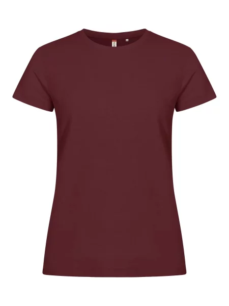 Clique Basic-T Dopasowana koszulka z bawełny – burgundy czerwona