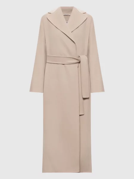 Шерстяное пальто Max Mara на запах бежевое
