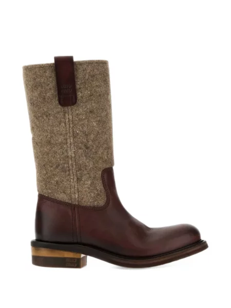 Botine Miu Miu din piele maro