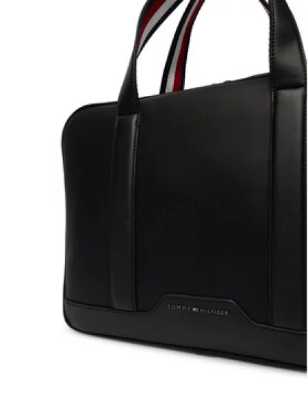 TOMMY HILFIGER Torba za laptop svijetlo crvena bijela crna