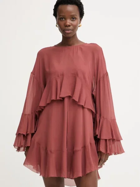 BOSS Orange sukienka z bluzką z C Dleja pomarańczowa