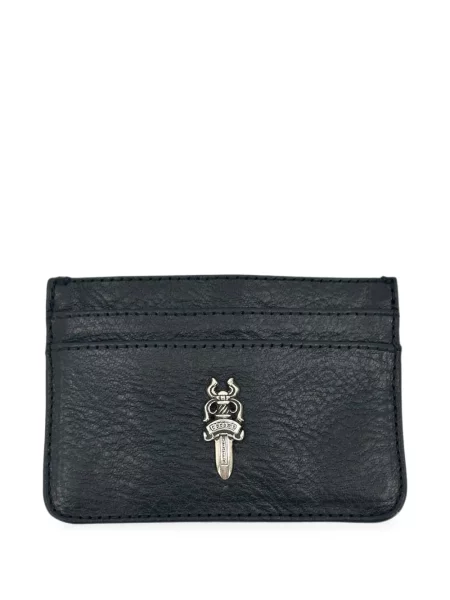 Portofel Chrome Hearts din piele cu motiv cu inimi negru
