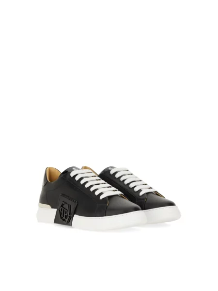 Sneakersy Philipp Plein skórzane z logo czarne