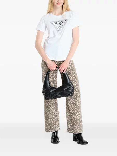 Stras tricou Guess alb
