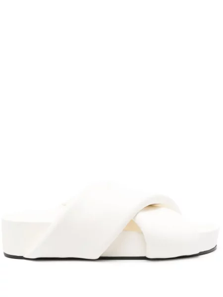 Sandale Jil Sander fără toc cu bretele alb
