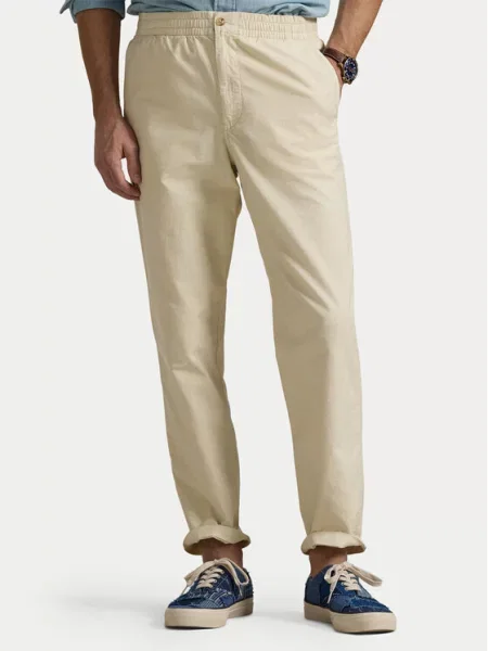 Hlače iz tkanine Polo Ralph Lauren bež