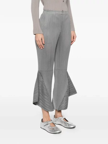 Pantaloni Pleats Please Issey Miyake plisate evazate gri