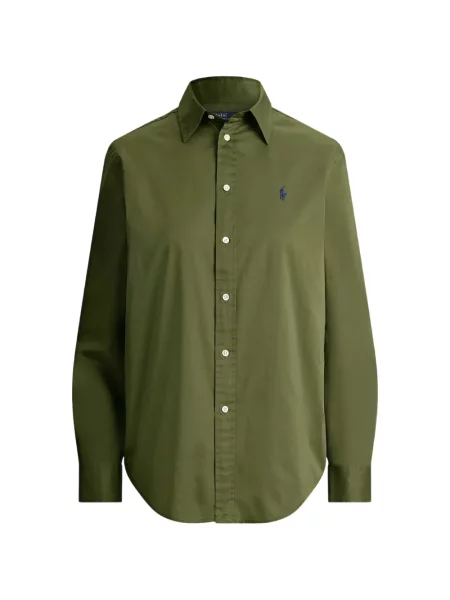 Pulover Polo Ralph Lauren clasic din țesătură twill cu autograf verde