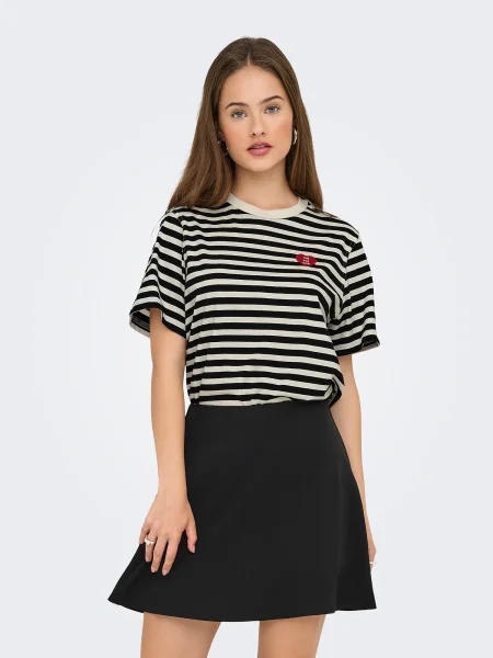 ONLY Tricou roșu / negru alb