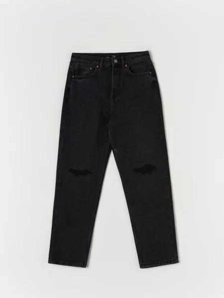 Джинсы-мом Sinsay черный