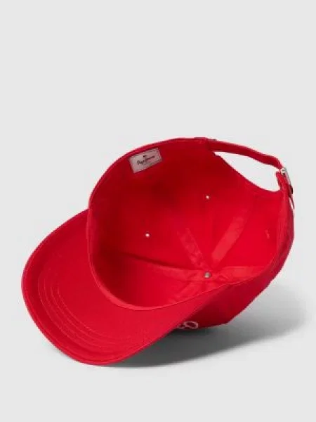 Czapka z daszkiem i wyhaftowanym logo model ‘WALLY’ Pepe Jeans czerwona