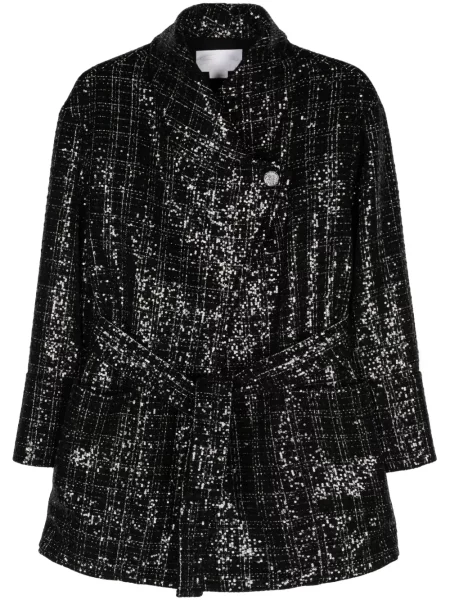 Palton Genny din tweed negru