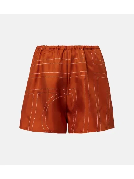 Jedwabne szorty Toteme pomarańczowe
