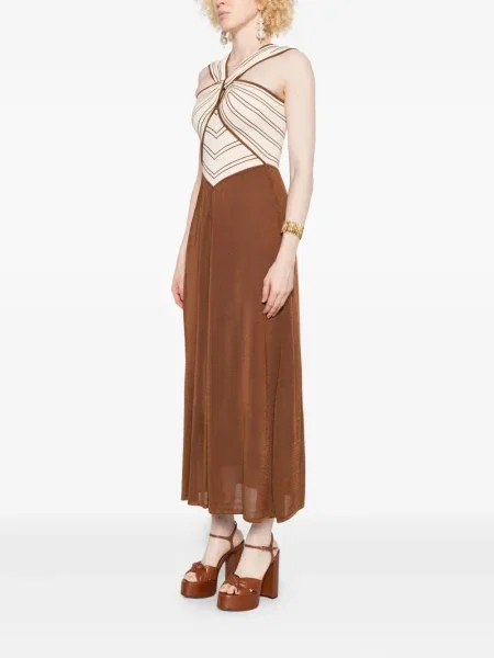 Rochie Zimmermann cu dungi de costum maro