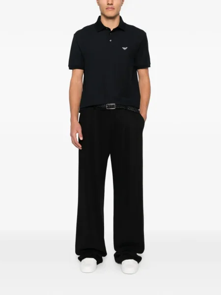 Polo Emporio Armani με κέντημα μαύρο