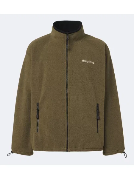 Geacă Miu Miu din fleece verde