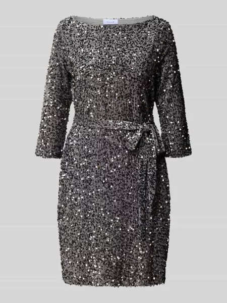 Sukienka mini z cekinowym obszyciem model ‘FAITH’ Vila srebrna