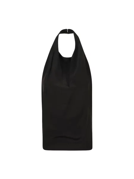 Lniany top Wardrobe.nyc z dekoltem halter czarny
