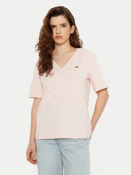 Тениска Lacoste бяло розово