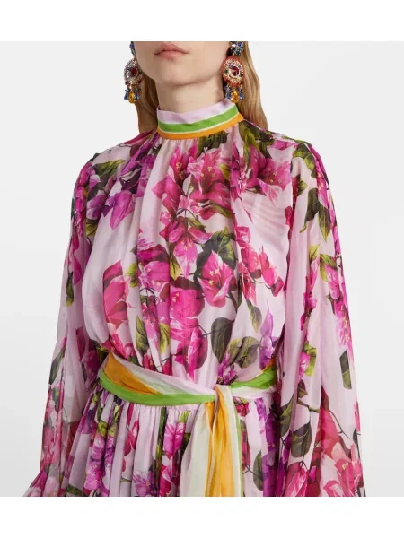 Rochie Dolce&gabbana de mătase cu model floral roz