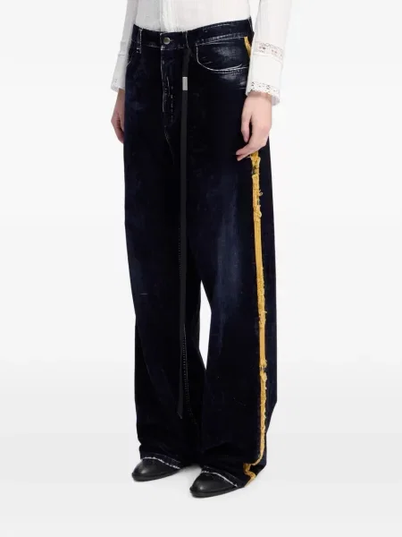 Blugi Ann Demeulemeester zdrențuiți albastru