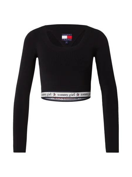 Decupat pulover Tommy Jeans negru