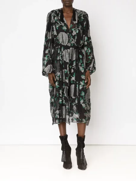 Rochie Lanvin cu model floral negru