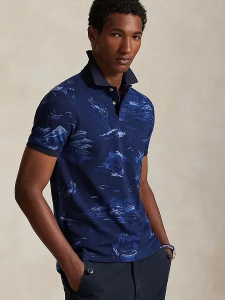 Μπλουζάκι πόλο Polo Ralph Lauren ανδρικό μαύρο