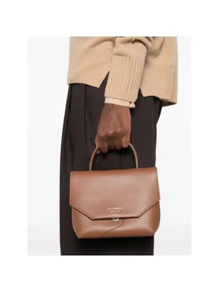 Top Emporio Armani skórzany brązowy