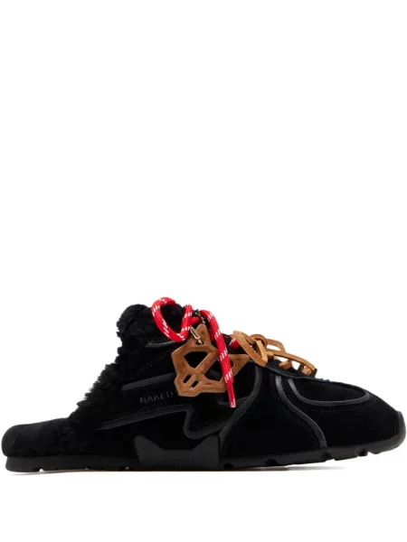 Sneakerși Naked Wolfe cu șireturi din dantelă negru