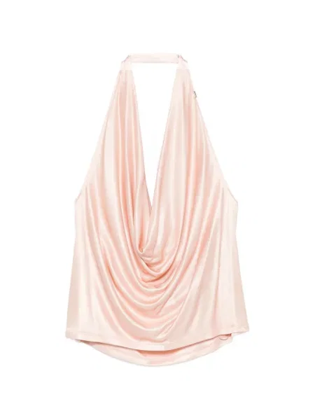 Top Elisabetta Franchi drapat cu gât halter roz