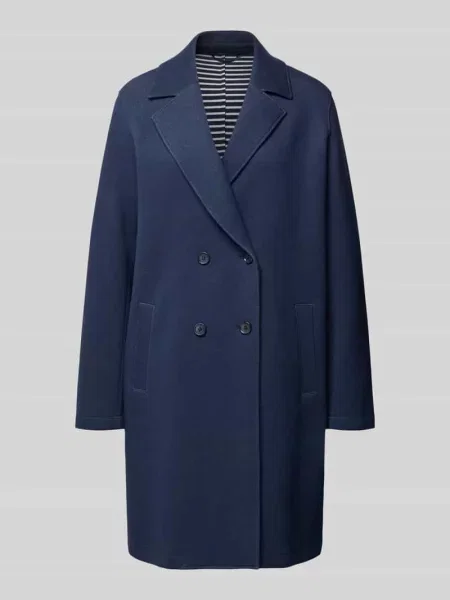 Płaszcz z kołnierzem z połami i wpuszczanymi White Label granatowy