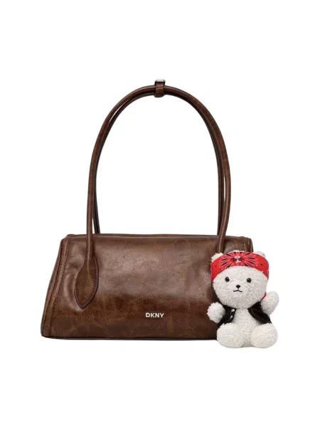 DKNY torebka z imitacji skóry brązowa