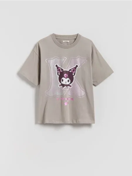Reserved T-shirt Kuromi jasnoszary