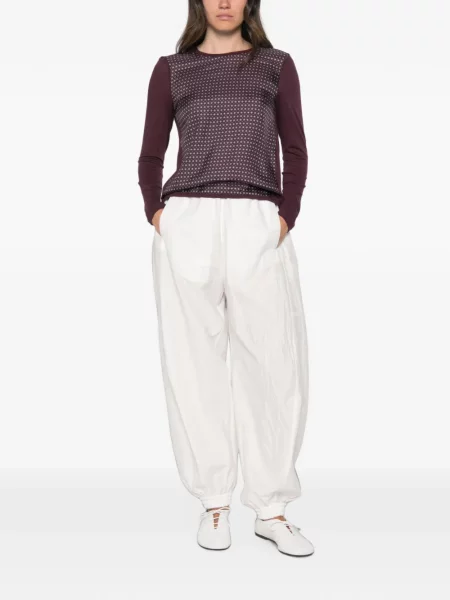 Lung tricou Why Ci cu imagine cu imprimeu geometric violet