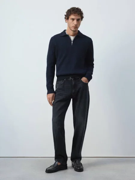 Dżinsy Bob regular fit intensywny Mężczyzna 38 MANGO MAN granatowy