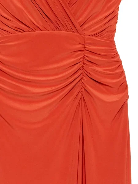 Rochie Amsale din satin de costum portocaliu