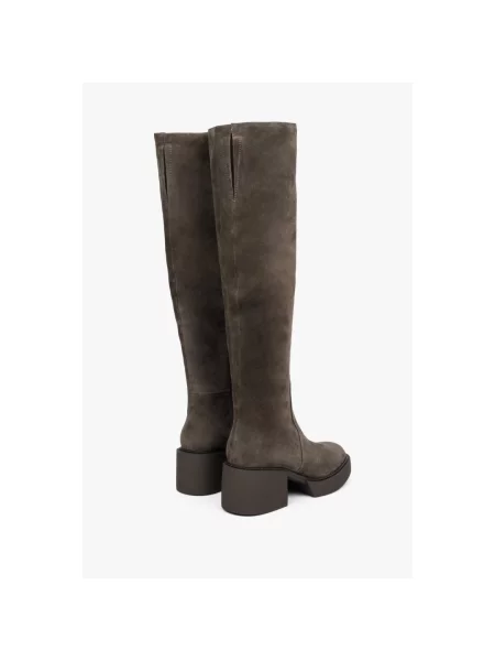 Велюровые сапоги Estro коричневые