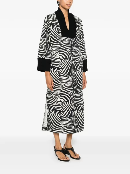 Rochie midi By Malene Birger cu imagine cu model zebră alb